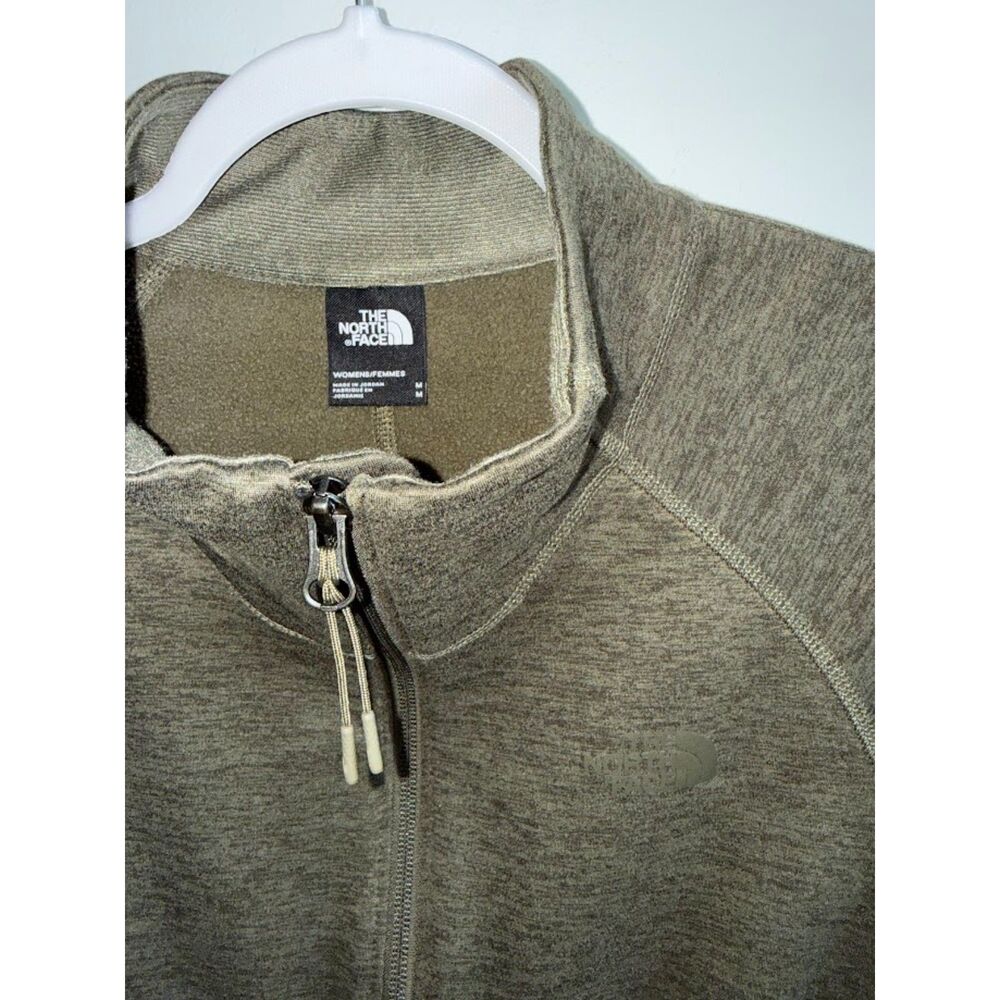 The North Face Women's Agave Full Zip Fleece Jacket Green Heathered Size M - Picture 3 of 7